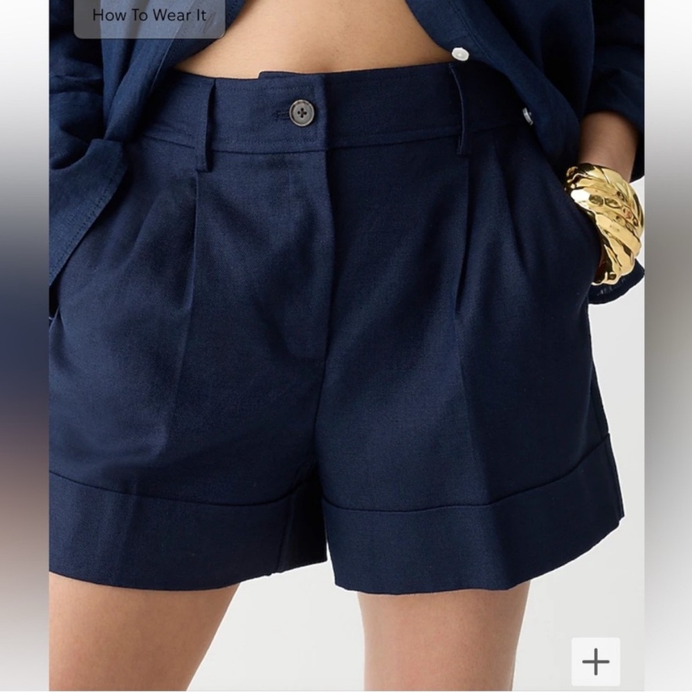 J. Crew Blue Bermuda Shorts Tailored Pleated Design